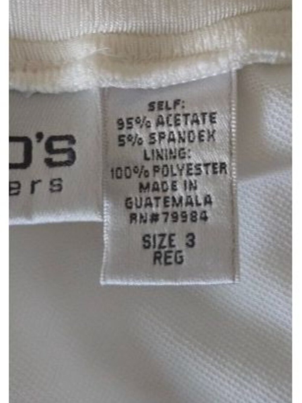 Chico's Travelers White Drift Nesia Regular Pants size 3 - Picture 7 of 7